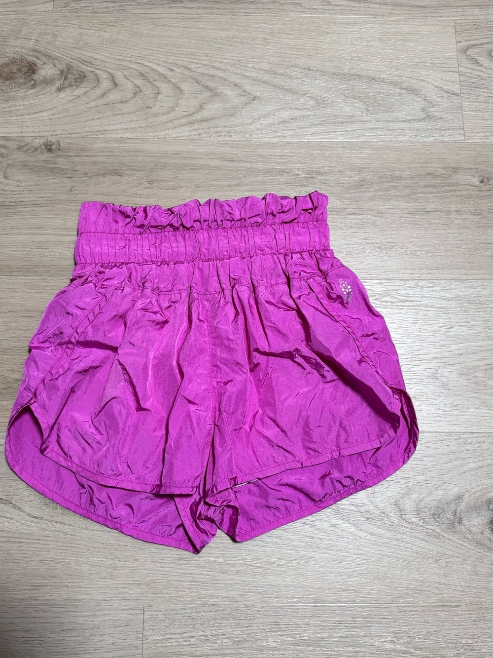 Free People Bright Magenta High-Waist Athletic Shorts